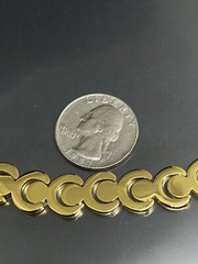 Vintage Polished GoldTone Link Statement Collar Retro Career 17.75” Necklace