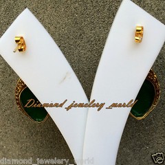 Vintage 2.09ctw Rose Cut Diamond Emerald Studded Silver Gorgeous Earring Jewelry
