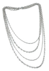 Vintage Crown Trifari Silver Tone 4 Multi Chain Statement Necklace 27″