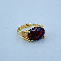 Sarah Coventry Gold Tone Wood Nymph Adjustable Ring R195