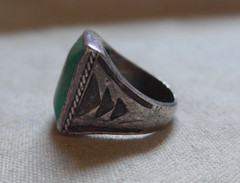 Vtg Native American Sterling Silver Turquoise Ring Bell Trading Post Size 8.5