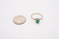Vintage Sterling Silver 925 Malachite Ring Size 4.25