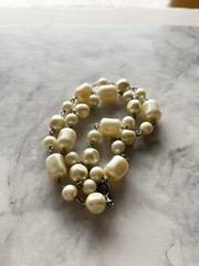Vintage Square Faux Pearl Choker Necklace