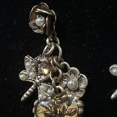 John wind RARE ONE OF A KIND maximal art rose earrings
