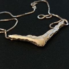 Freeform Modernist Sterling Silver Necklace Artisan Sculptural V OOAK Hadamard