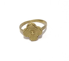 Handmade Enchanted Clover Ring Copper For Women Golden Clover Charm Design