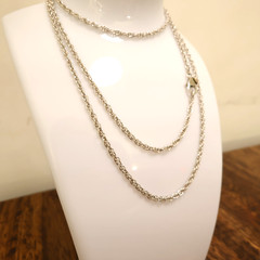 Bronzo Italia necklace rope chain 36-in Milor Italy silvertone lobster clasp