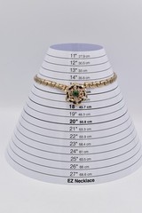 Vintage Flower Collar Choker Necklace Green Rhinestone Crystal Gold Chunky BinBN