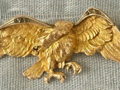 ART NOUVEAU GOLD FIX,STERLING SILVER and MARCASITES DRAGON BROOCH.c1920