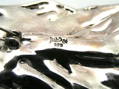 BAT AMI ISRAEL 925 STERLING SILVER SHINY 4 3/4″ LEAF BROOCH – GORGEOUS PIECE