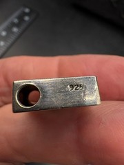 Vintage Sterling Silver Square Monogram Initial Pendant Estate 925
