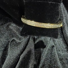 Vintage Tommy Bahama Gold Tone Rhinestone Bangle Bracelet | Estate Designer Jewe