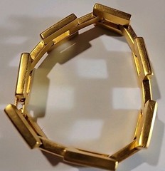Vintage Signed MMA Metropolitan Museum Of Arts Goldtone Chain Bracelet Size 7