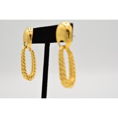 True Vintage Dangle Earrings Brushed Gold Dangle Textured Chunky NOS 1980s BinAB