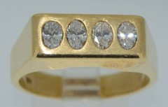Vintage 14K 0.8 CTW Oval Cut Diamond Ring