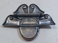 RARE ANTIQUE Locket Sterling Silver Brooch/ Pin COLLECTIBLE 2 1/4″ W X1 5/8″HIGH