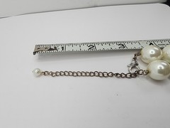 Vintage Glass Pearl Necklace | Elegant Vintage Style 16″ w/ Extender *HEAVY*