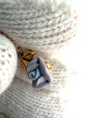 Vintage 1928 Handmade 1968 Purple Porcelain Rose Features Three-Dim. Pendant