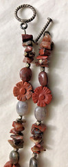 Gemstone 925 Necklace With Pendant 15.5 inches Green Red Gray Lavender