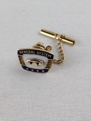 Vintage 10k Solid Gold GTE General System Four Star Service Tie Pin 2.14g