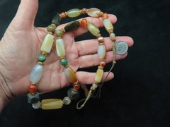 Vintage Gorgeous Natural Stone Bead Necklace w/Adjustable Cord