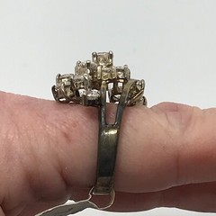 Vintage 925 Sterling Silver & Cubic Zirconia Waterfall Design Ring varied sizes