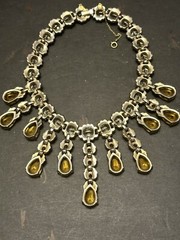 Early Vintage Hattie Carnegie Dramatic Rhinestone Necklace Irradiated HC Mark