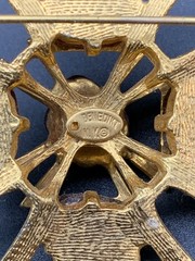 Vintage Maltese Cross Gold Tone Benedikt NY Brooch Pin (764)