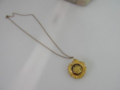 Sporrong & Co Swedish Coat of Arms Gold Plated Brooch to Necklace Vintage Button