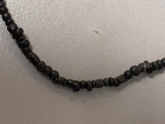 Ancient Roman Black Glass Bead Necklace 15” Long Restrung With COA