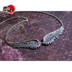 Vintage Angel Wings Feather Choker Necklace Statement Link Collar for Women