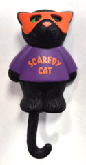 Vintage 90s Hallmark Cards Halloween SCAREDY CAT Moving Eyes & Tail Pin / Brooch