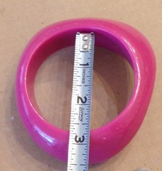 LARGE Vintage Lucite Acrylic Plastic Pink Bangle Bracelet Asymmetrical HEAVY