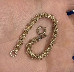 CHUNKY 12k Gold Filled Rope Bracelet 6” 5.2mm Shiny GF 6.4g Vtg victorian