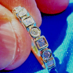 Original EARTH MINED DIAMOND Deco Wedding Band SOLID 14K GOLD Anniversary Ring 7