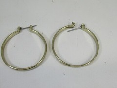 Vintage Goldtone Hoop Earrings Pierced Gold Tone 49229