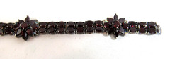 MICHELLE ALBALA 925 Sterling Silver Almandine Garnet Floral Tennis Bracelet 7″