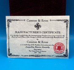 JBK Camrose & Kross Necklace Faux Pearl Rhinestone Filigree Pendant Box COA