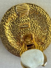 Vintage Paolo Gucci Horse Head Button Clip Earrings Signed Rare Runway Jewelry