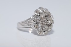 Antique Circa 1920s Art Deco 18k Gold Natural Diamond Decorated Strong Ring