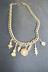 vintage Patricia Locke charm necklace statement Swarovski gold tone 18″ 7 charms