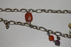 Vintage to now lot of 2 glass plastic metal charm necklaces