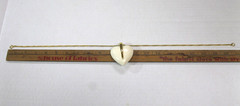 Vintage 70s Crown Trifari Cream / Off White Lucite Heart Gold Tone Necklace