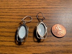Vintage Russian Enamel Rostov Finift Filigree Oval Earrings 1988
