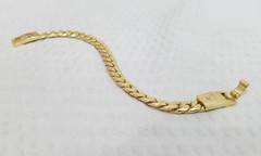 Vintage Unisex Pale Gold Tone Miami Cuban Chain Link 7.25″ Bracelet