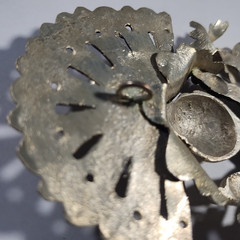 Vintage Peruvian Pendant Silver Tone Figural Peacock Bird READ