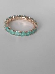 Vintage 1990s 14 Ct Rolled Gold Frosted Emerald Ring Size UK U US 10 Hallmarked