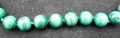 18″ Green Malachite Bead Heavy Necklace 9mm EXC!
