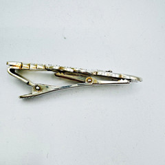 VTG Sterling Silver Lobster Tie Clip W Design Mark 925 Modernist Bar 2.25in