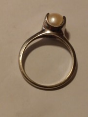 14k Gold Vtg Womens Pearl Ring Size 6 3/4?sized At Pawn Shop Price 2 Sell!3 Gram